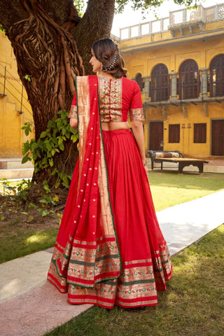 Ethereal Elegance Pure Chanderi Zari Woven Luxury Lehenga Set