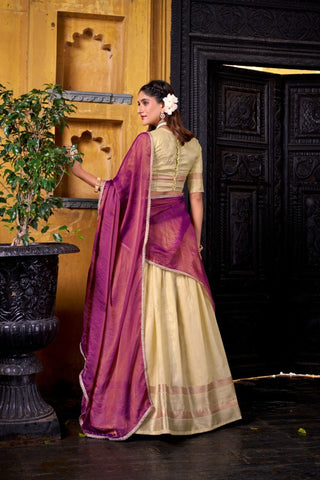 Luxury Dupion Silk Lehenga with Zari Dupatta – Wedding & Party Wear Ensemble