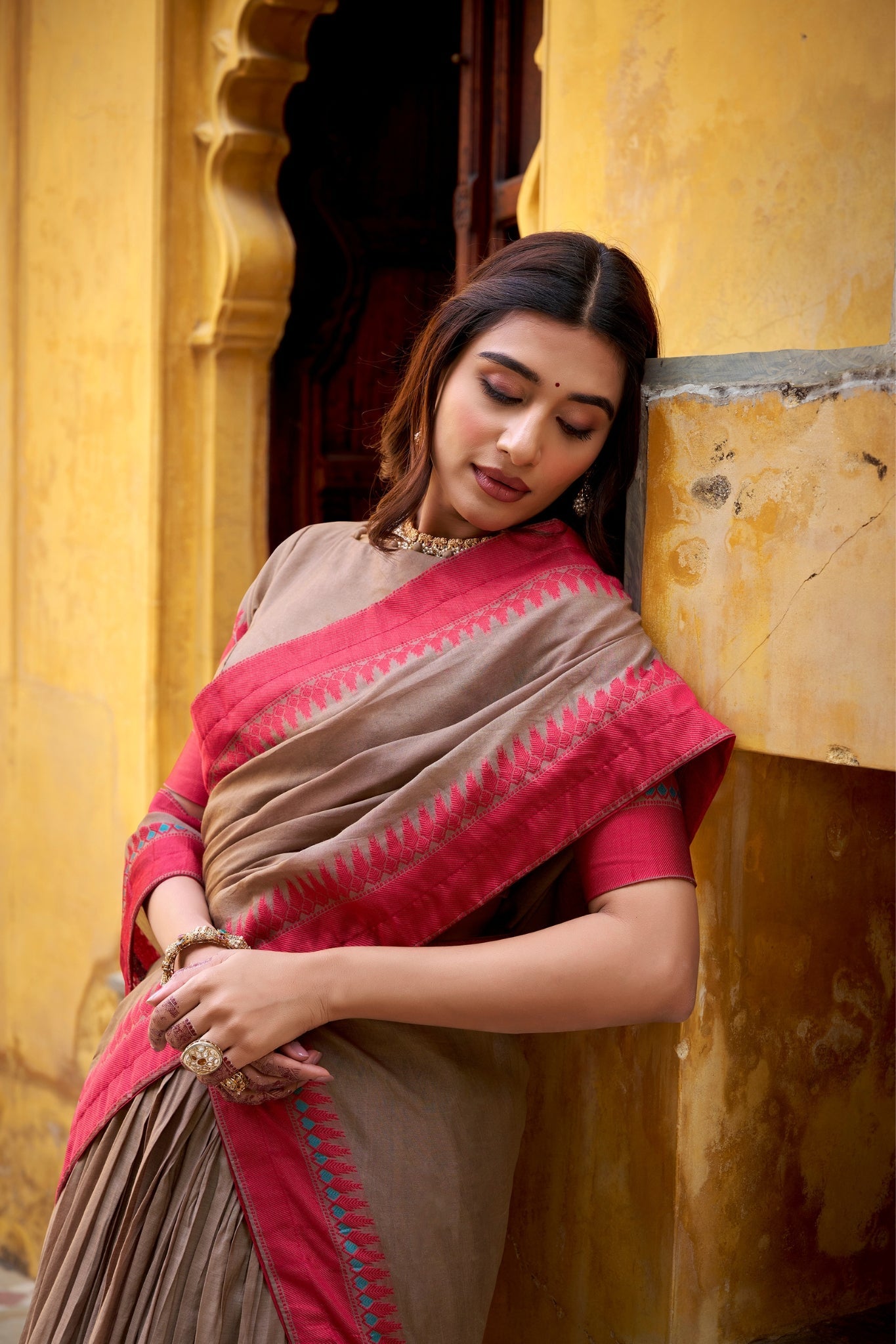 Pure Chanderi Thread Embroidered Regal Lehenga Set