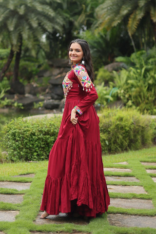 Maroon Attractive Navratri Gown