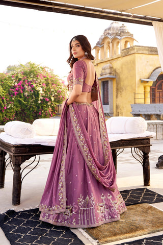 Celestial Lavender Hand Embellished Luxury Bridesmaid Lehenga