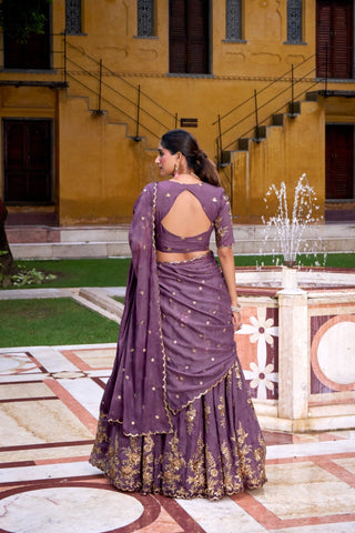 Lavender Chocolate Crush Designer Wedding Lehenga Choli