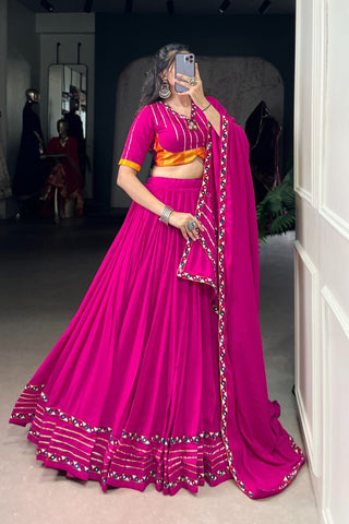 Navratri Beautiful Original Mirror Gamthi Work Designer Lehenga Choli