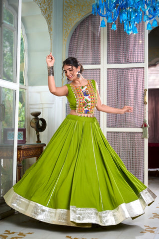 Festive Best Rayon Lehenga With Gamthi Work Blouse For Navratri