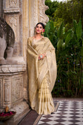Gold Tissue Saree with Zari Weaving Explore Acriine Ethnic Collection