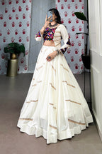 Elevate Navratri Style Original Mirror Gamthi Work With Sequins Lace Touch Up Lehenga Choli