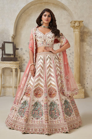 Ethereal Elegance White Dori Embroidered Designer Lehenga