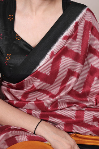 Zigzag Tasar Silk Saree