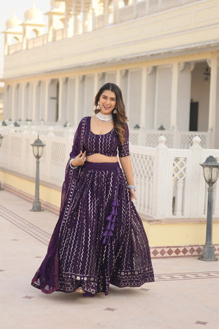 The Stunning Embroidered Work Lehenga Choli With Dupatta