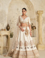 Cream Color Luxury Zari Embroidered Premium Bridal Lehenga Choli Set