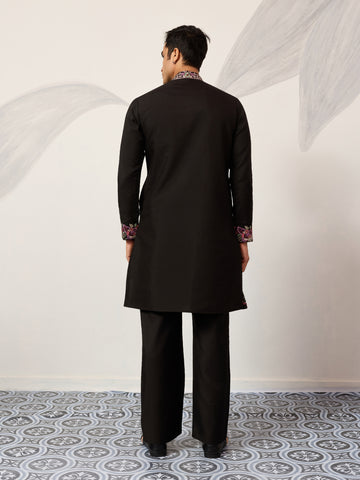 Festive Wear Premium Black Kurta Pant Set for Mens