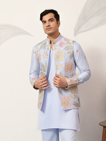 Luxury Carnival Function Special Mens Wear Koti Kurta Set