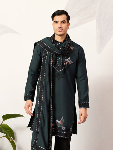 The Ultimate Designer Green Kurta with Dupatta for Mens Wear
