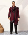 Vibrant Maroon Festive Kurta with Dupatta Set for Groom's Tribe