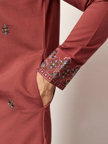 Luxury Royal Look Orange Kurta with Dupatta for Mens Collection