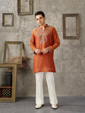 Orange Premium Crush Kurta Set | Tulip Designer