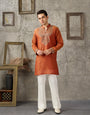 Orange Premium Crush Kurta Set | Tulip Designer