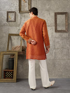 Orange Premium Crush Kurta Set | Tulip Designer