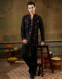 Black Rayon V Neck Kurta Set | Tulip Designer