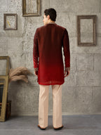 Red Maroon Crush Tissue Kurta Set | Tulip Designer