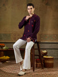 Purple Rayon Embroidered Kurta Set | Tulip Designer