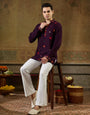 Purple Rayon Embroidered Kurta Set | Tulip Designer