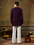 Purple Rayon Embroidered Kurta Set | Tulip Designer