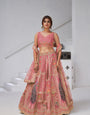 Pink Color Royal Radiance Raw Silk Bridal Lehenga Choli Set