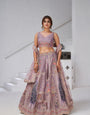 Purple Ethereal Harmony Double Layered Dupatta Bridal Lehenga