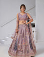 Purple Royal Radiance Raw Silk Bridal Lehenga Choli Set