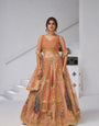 Rust Royal Radiance Raw Silk Bridal Lehenga Choli Set