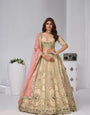 Cream Color Opulent Aura Raw Silk Bridal Lehenga With Peacock And Paisley Motifs