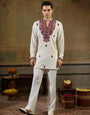 White Rayon Mirror Kurta Set | Tulip Designer