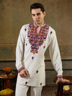 White Rayon Mirror Kurta Set | Tulip Designer
