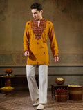 Ethnic Mustard Rayon Embroidery Kurta Set | Tulip Designer