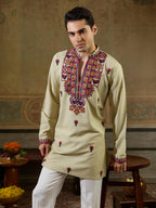 Classic Cream Rayon Mirror Kurta Set | Tulip Designer