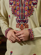 Classic Cream Rayon Mirror Kurta Set | Tulip Designer