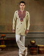 Classic Cream Rayon Mirror Kurta Set | Tulip Designer