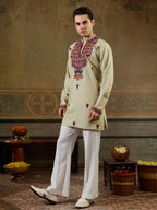 Classic Cream Rayon Mirror Kurta Set | Tulip Designer