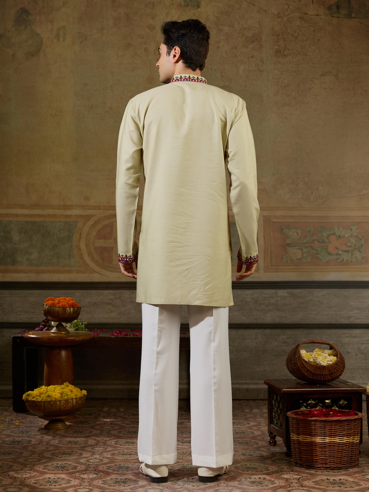 Classic Cream Rayon Mirror Kurta Set | Tulip Designer