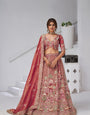 Dusty Pink Divine Grandeur Royal Raw Silk Bridal Lehenga Set