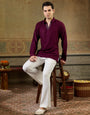 Wine Jacquard Rayon Mirror Kurta Set | Tulip Designer