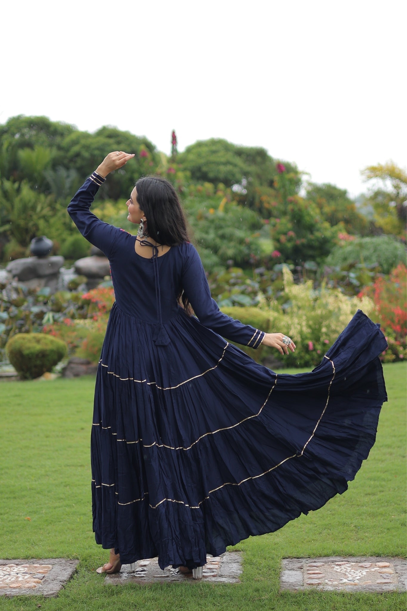 Kutchi Gamthi Embroidered With Mirror Hand Work Navratri Special Gown
