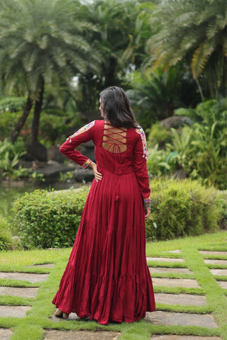 Maroon Attractive Navratri Gown