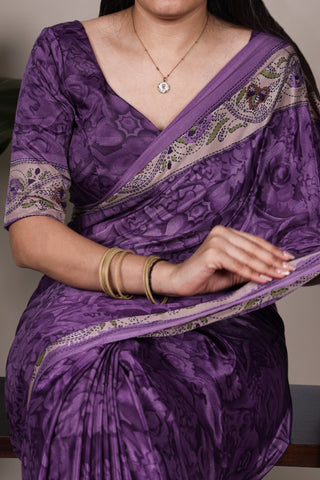 Printed Crepe Saree