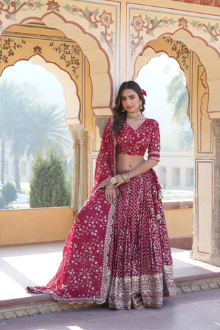 Stylish Designer Viscose Jacquard Lehenga Choli