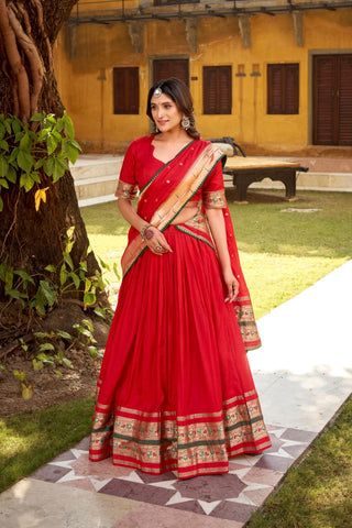 Ethereal Elegance Pure Chanderi Zari Woven Luxury Lehenga Set