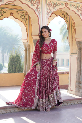 Stylish Designer Viscose Jacquard Lehenga Choli