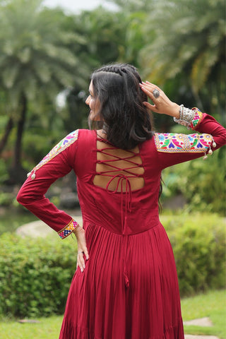 Maroon Attractive Navratri Gown