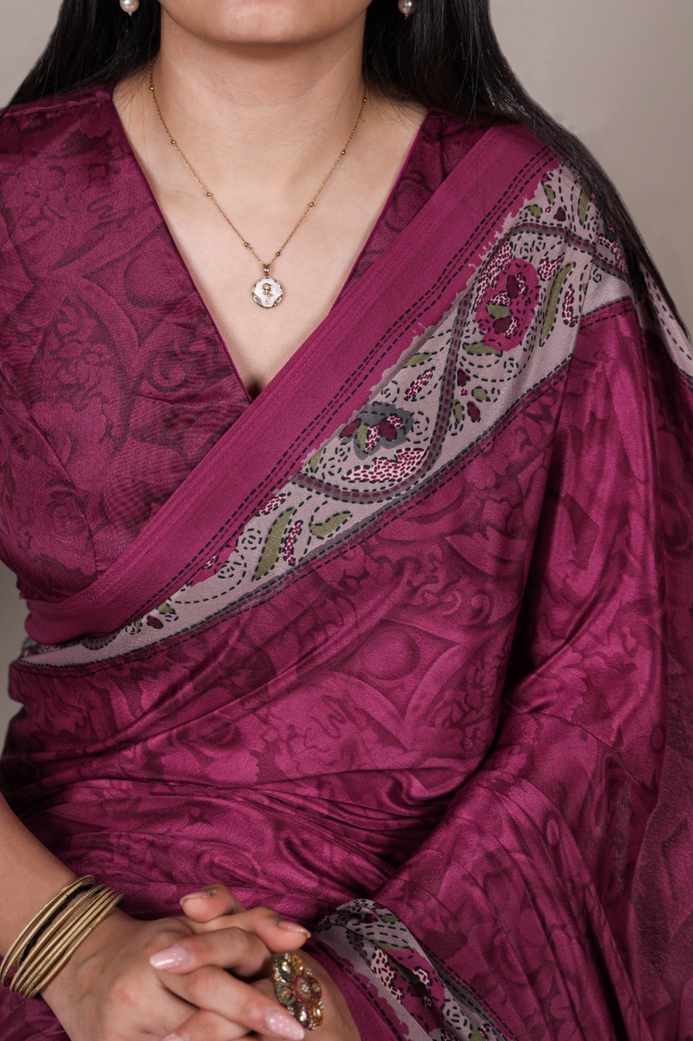 Printed Crepe Saree